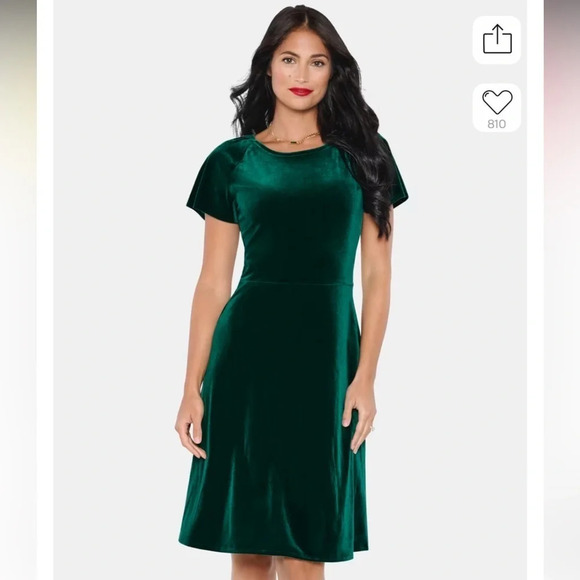 NWT green Children's Place Mommy & Me Velour Fit And Flare dress size large - Picture 1 of 6